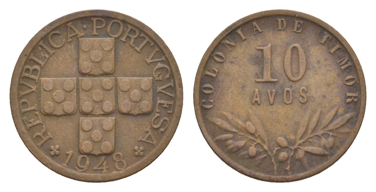 Португальский Тимор 10 аво 1948 KM 5 бронза 3711-1241