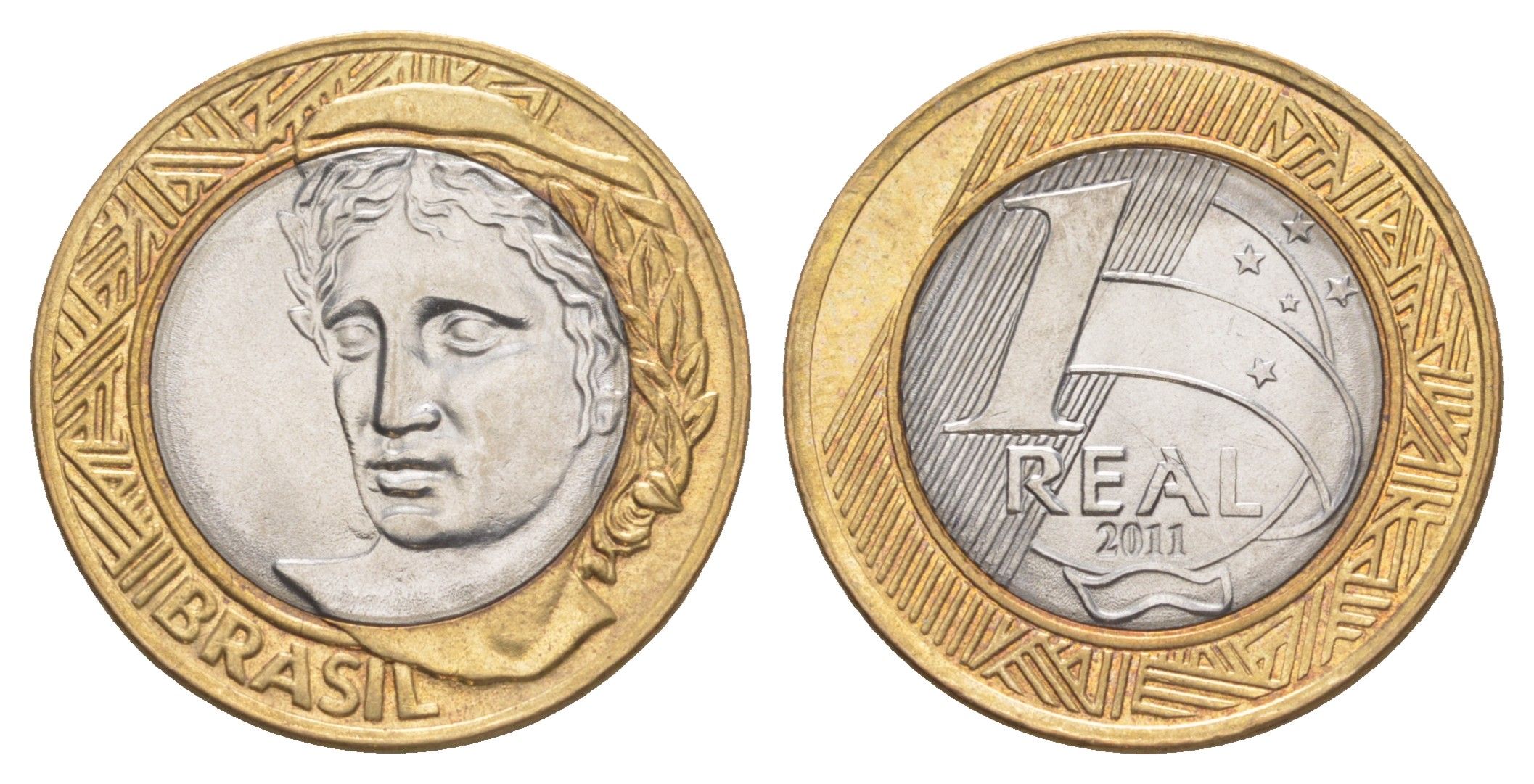 Бразилия 1 реал 2011 KM 652a биметалл UNC 4646-134