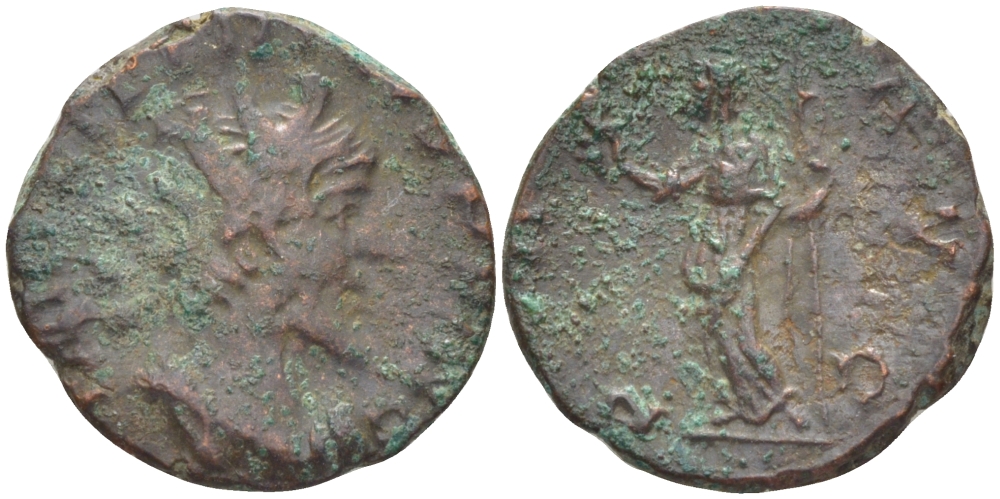 Римская Империя (императоры в Галлии) антониниан 272 - 273 Тетрик I. PAX AVG, Пация, персонификация Мира, Колония Агриппины, Very fine RIC 100 биллон 1073-14-36