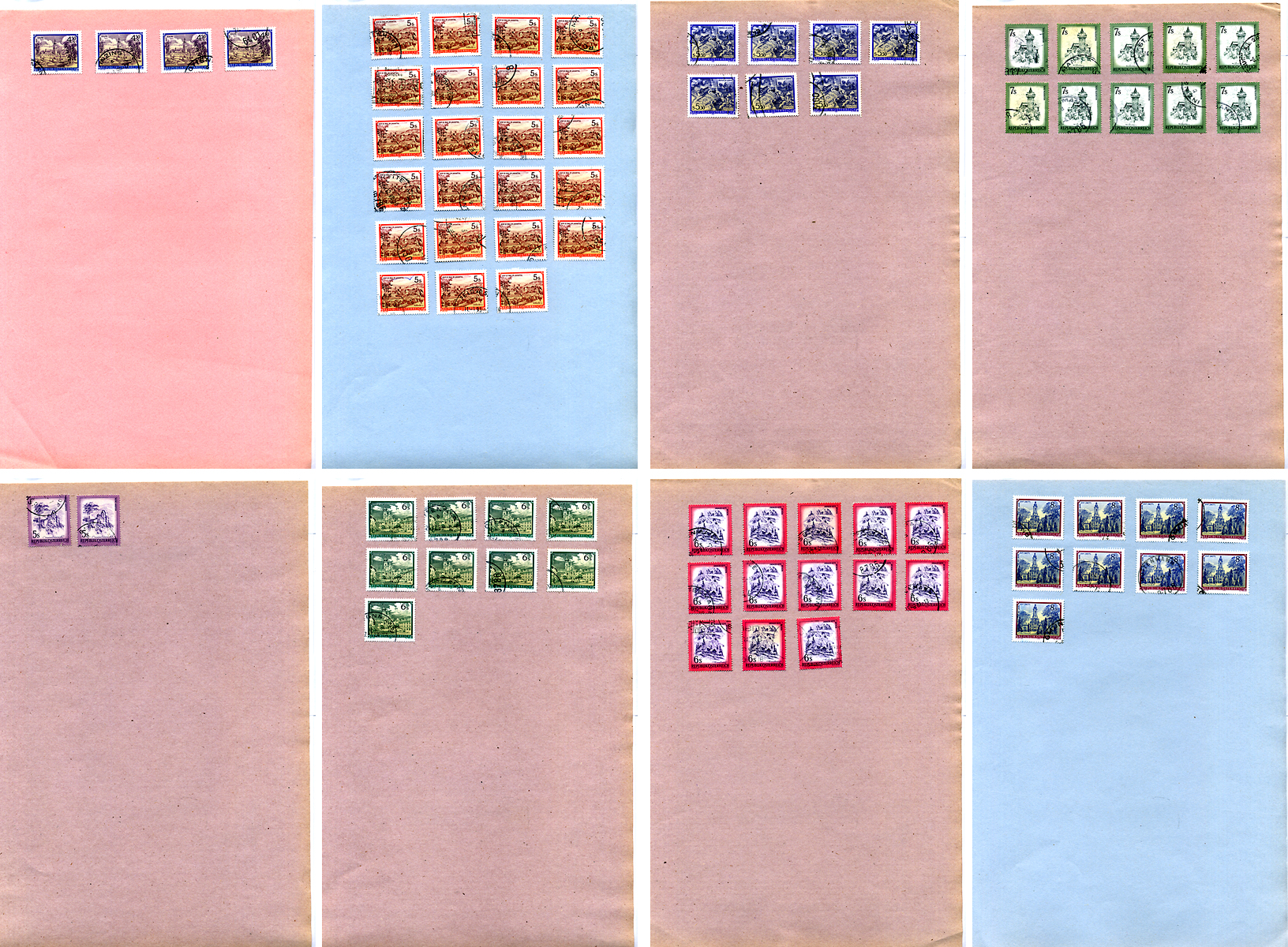 Листы с марками (марки мира) 926 марок 1953-1992 Австрия, Италия, Франция, ФРГ, Великобритания и и.д. 00-01-17-11