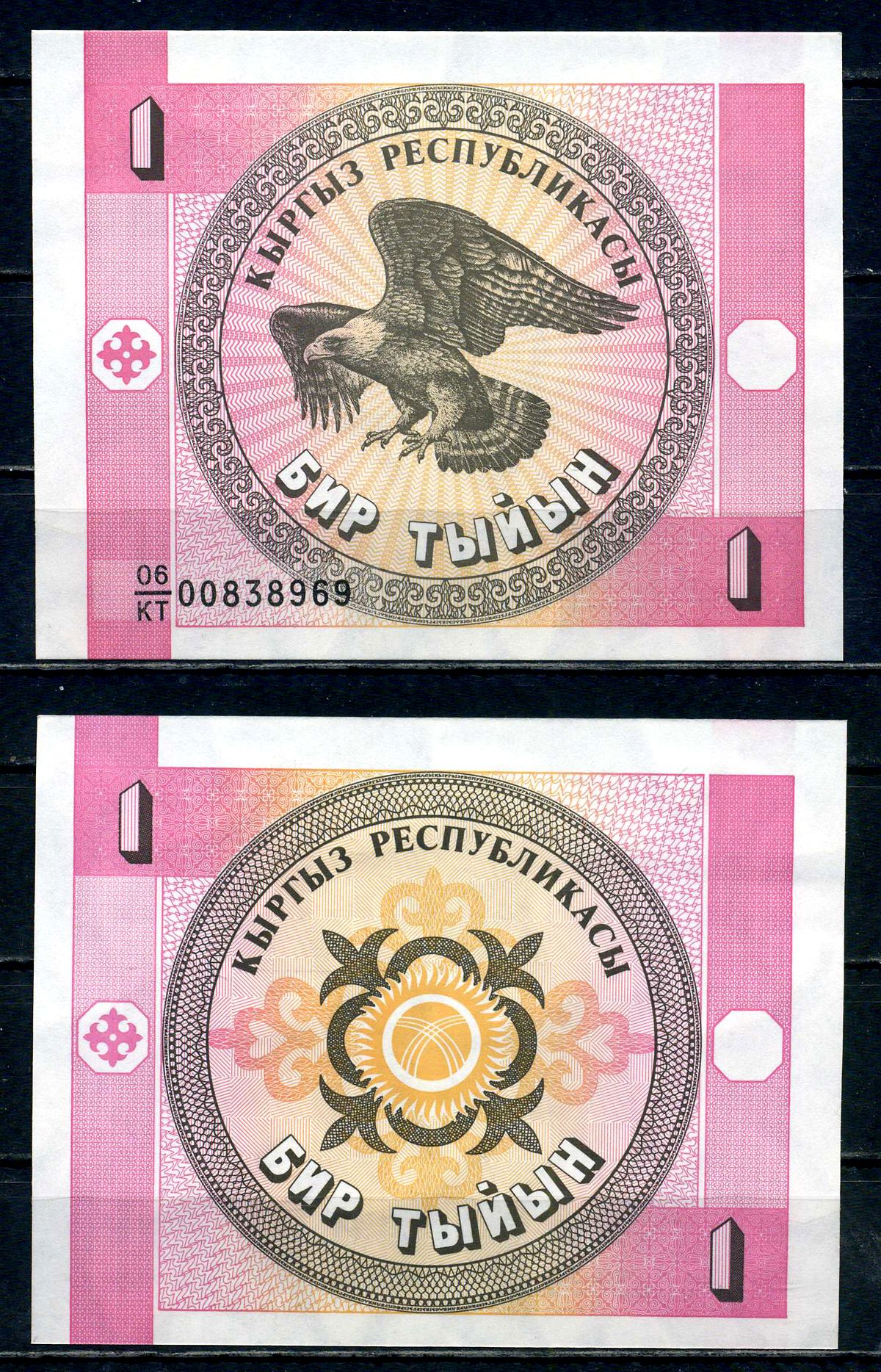 Киргизия 1 тиын ND (1993) Pick 1 b бумага 2192-50-3-2