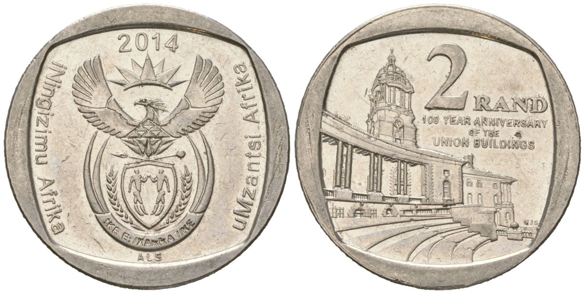 ЮАР 2 ранда 2014 KM 273 медь плакированная медно-никелем aUNC 4364-2431