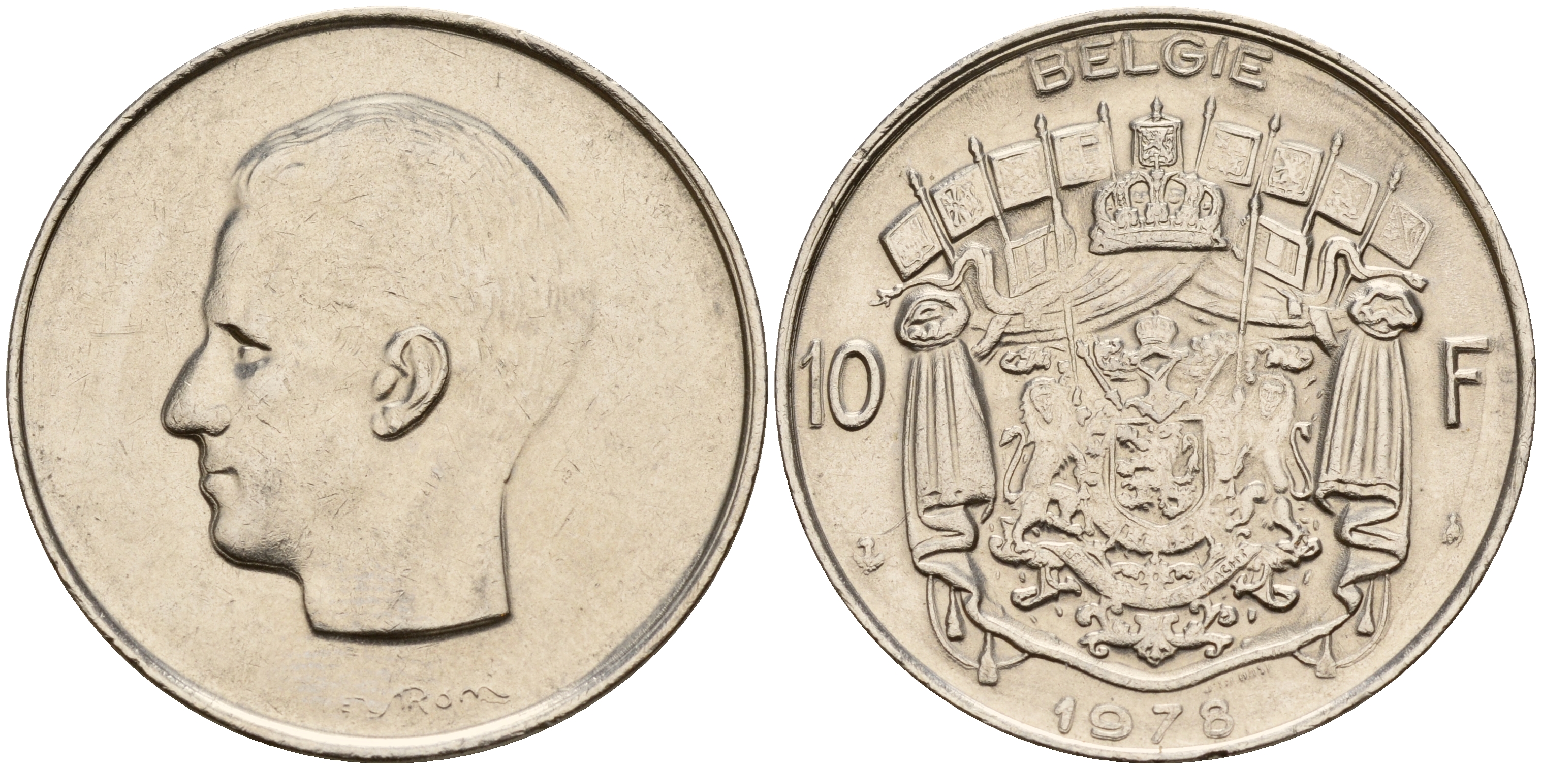 Бельгия 10 франков 1978 Belgie KM 156.1 никель    4187-513