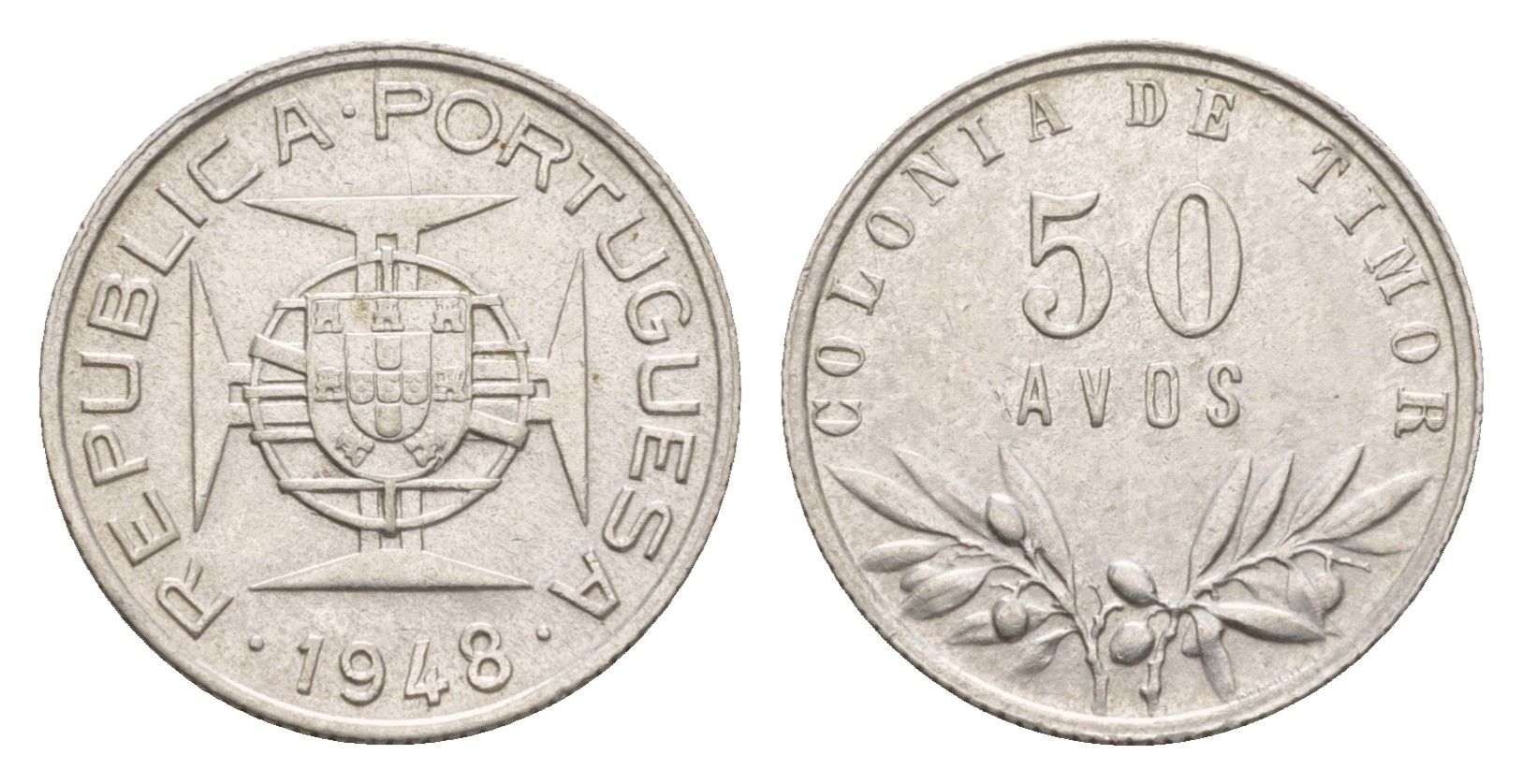 Португальский Тимор 50 аво 1948  KM 7 серебро    413-1615