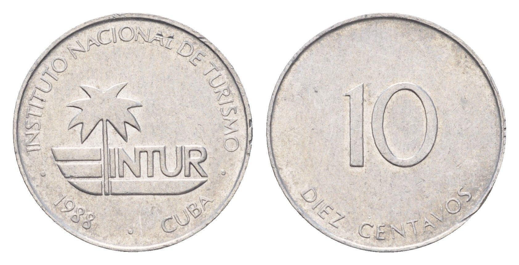 Куба 10 сентаво 1988 год-тип KM 416 алюминий 4392-616