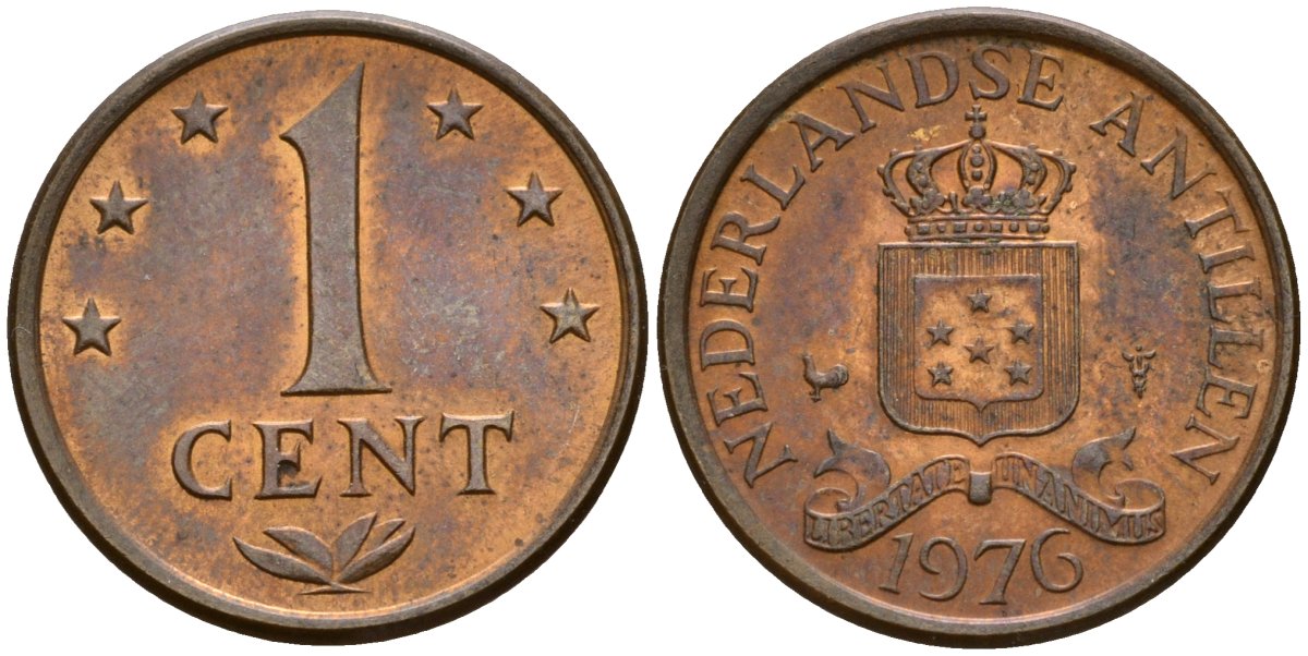 Нидерландские Антилы 1 цент 1976 Юлиана (1948-1980) KM 8 бронза 4174-838