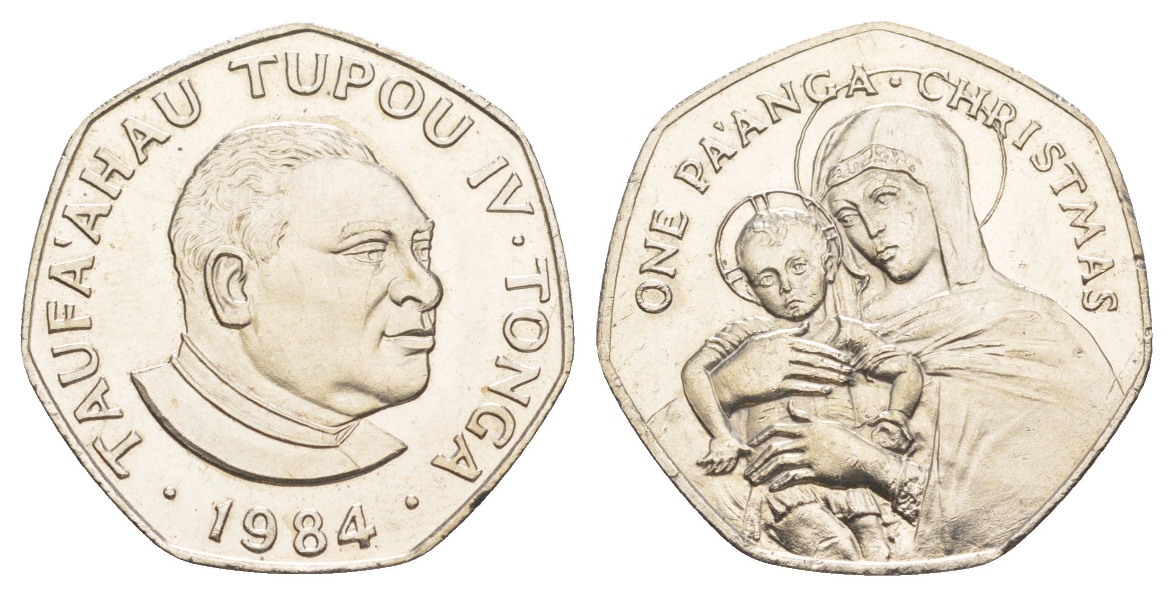 Тонга 1 паанга 1984 Рождество, тираж 5.000 экземпляров KM 81 медно-никель BU 443-935