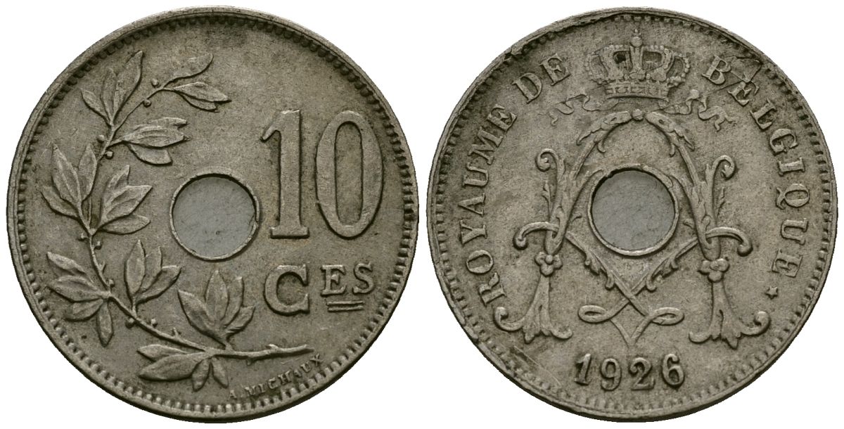 Бельгия 10 сантимов 1926 Belgique KM 85 медно-никель 4172-955