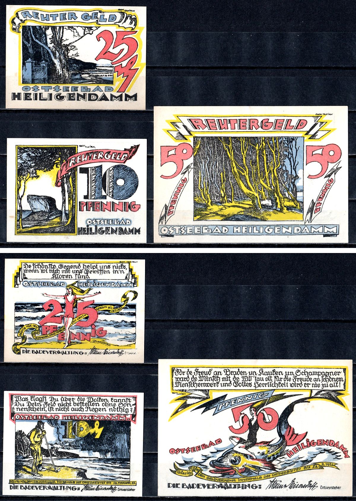 Мюриц (Мекленбург-Шверин) набор из 3 нотгельдов ND 2193-8-4-1