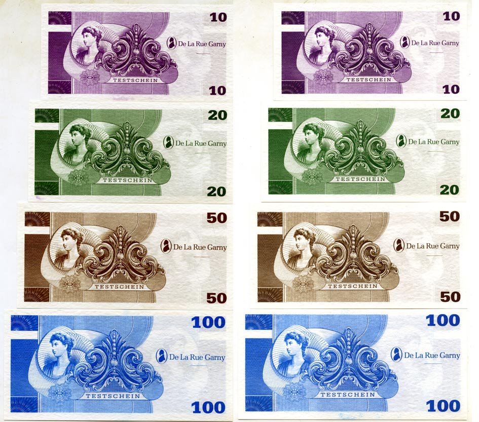 АНГЛИЯ НАБОР ИЗ 6 БАНКНОТ ND ( 10, 20, 50, 100, 200, 500) TESTSCHEIN, DE LA RUE GARNY бумага UNC (ПРЕСС) 7146-38-2-1