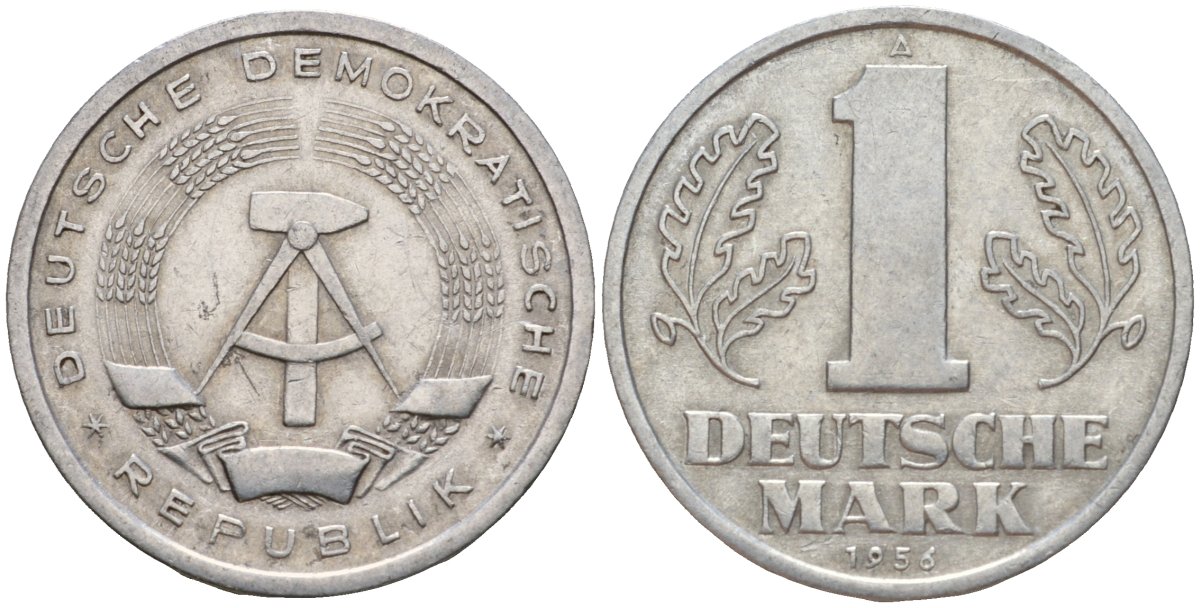 ГДР 1 марка 1956 A KM 13 алюминий 4601-511