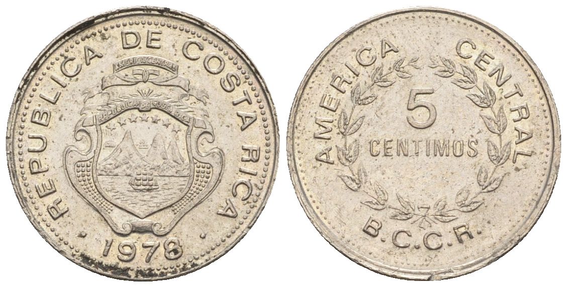 Коста-Рика 5 сентимо 1978 KM 184.2 медно-никель 4115-1267