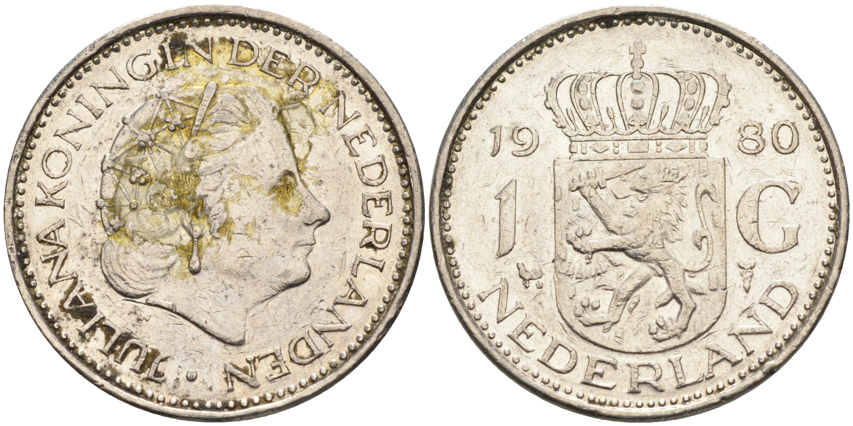 Нидерланды 1 гульден 1980 Юлиана (1948-1980) KM 184а никель 4177-325