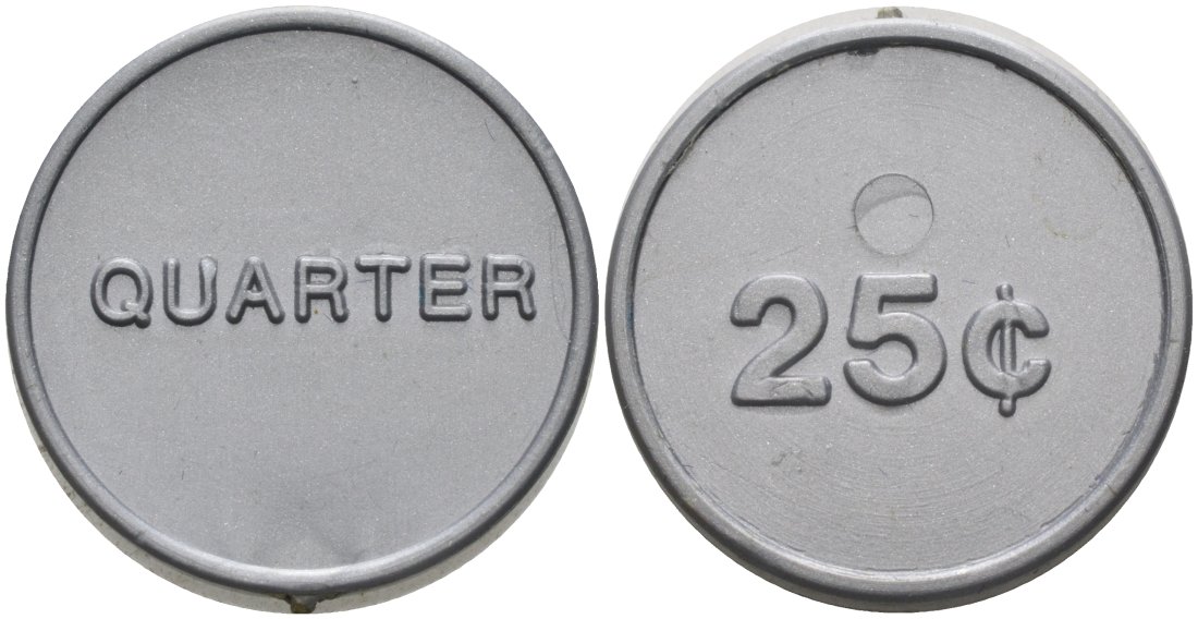 США игровой жетон 25 центов пластик 4566-127