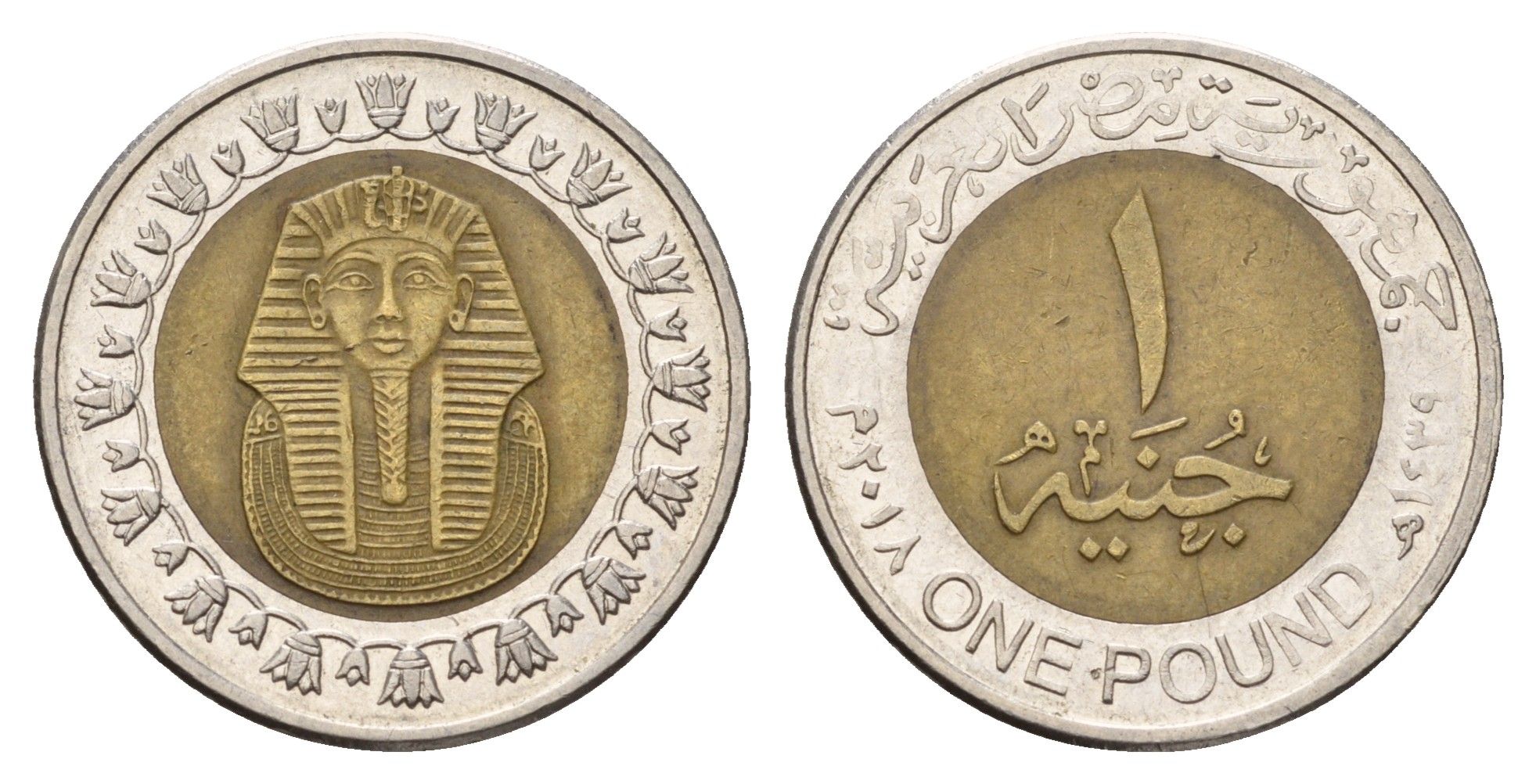 Египет 1 фунт 2018 KM 940a биметалл 3459-1057