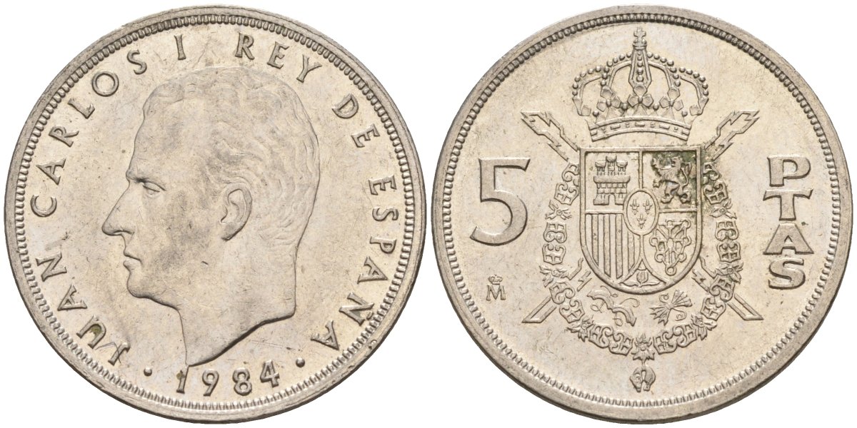 Испания 5 песет 1984 Хуан Карлос I (1975 - 2014) KM 823 медно-никель 4155-733