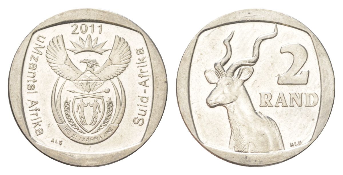 ЮАР 2 ранда 2011 KM 505 медь плакированная никелем UNC 4628-314