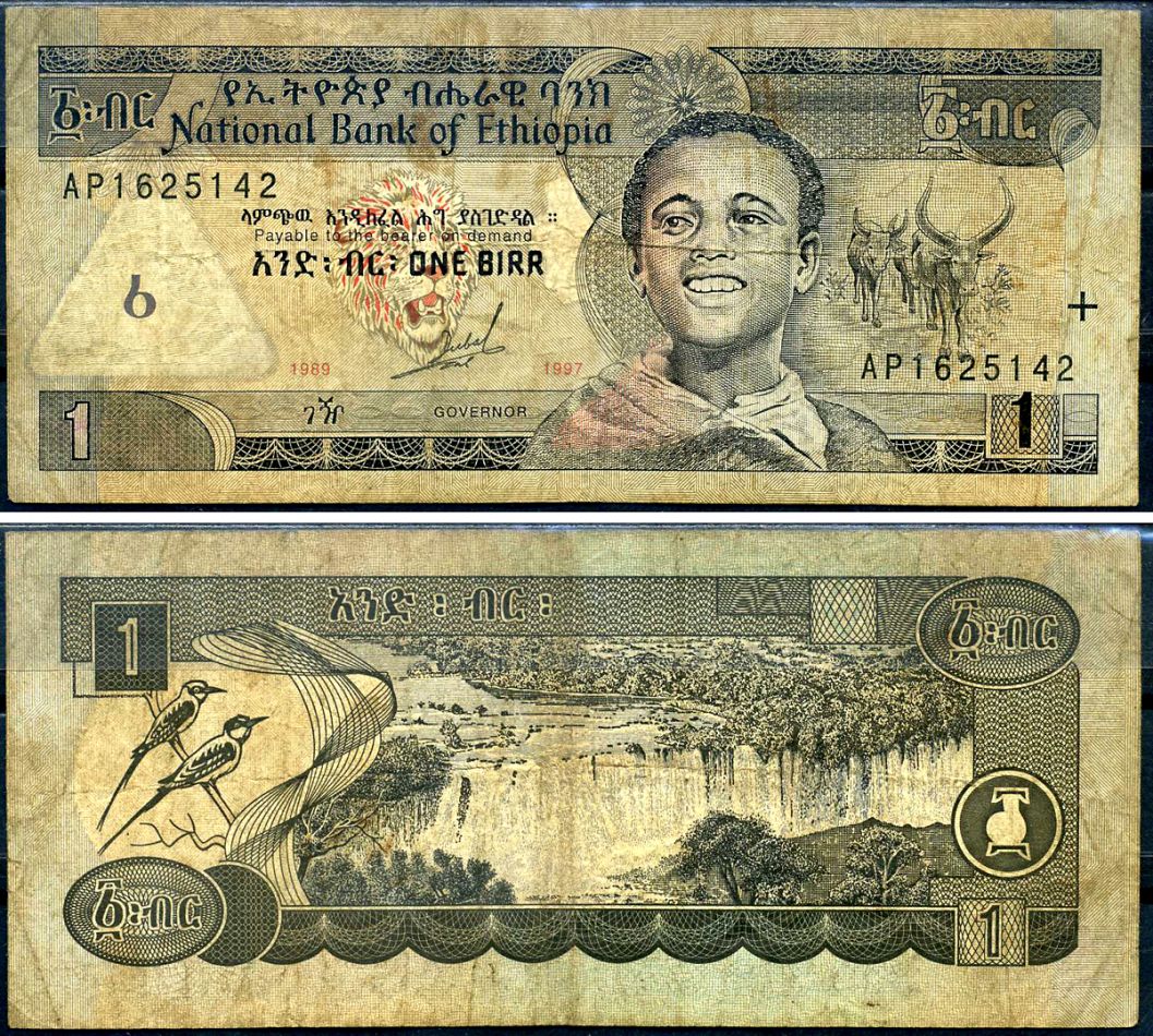 Эфиопия 1 быр EE 1989 / AD 1997 Pick 46 a бумага 3295-103-1-2