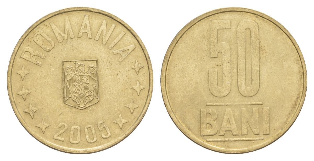 Румыния 50 бань (бани) 2005 KM 192 никель латунь 4635-146