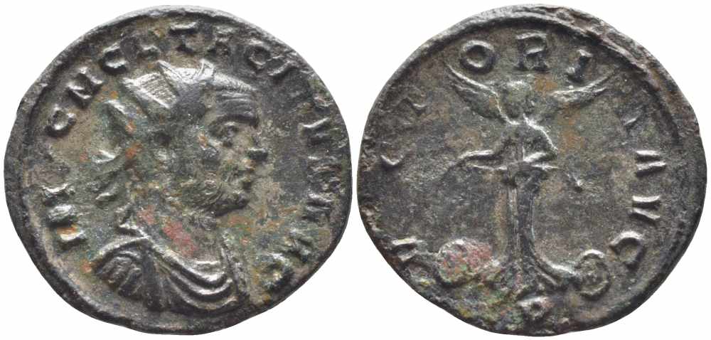 Римская Империя аврелианиан 275 Тацит VICTORIA AVG Тицин Good Very fine RIC 170 бронза 1073-16-23