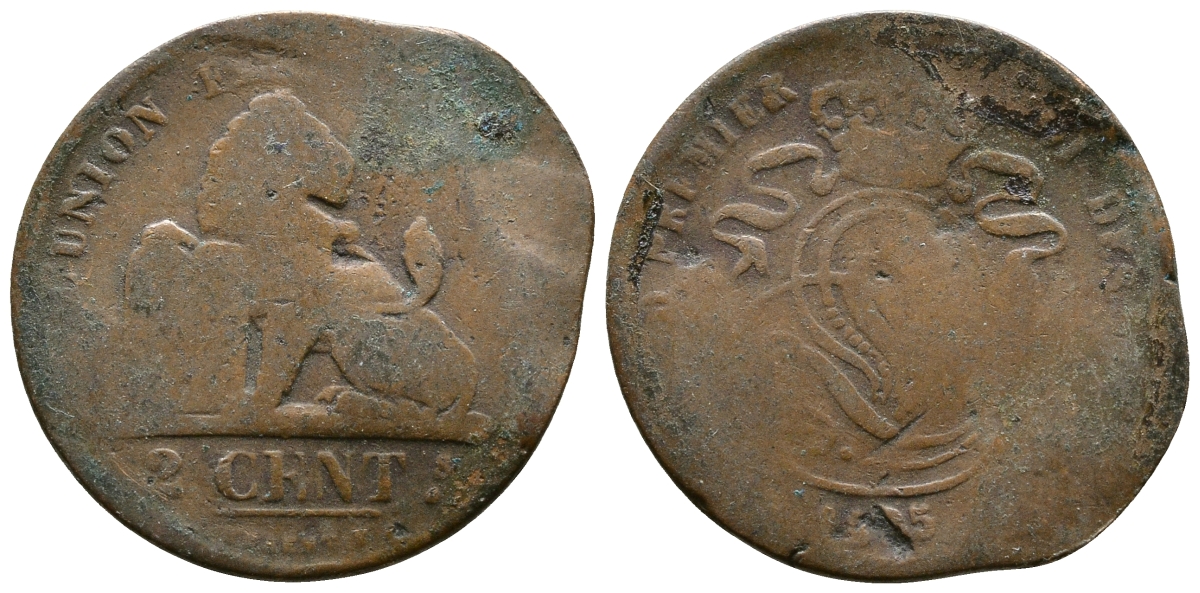 БЕЛЬГИЯ 2 САНТИМА ND KM 4.2 медь 4379-657