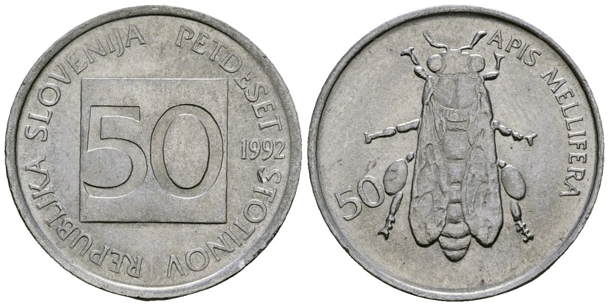 Словения 50 стотинов 1992 KM 3 алюминий 4167-627