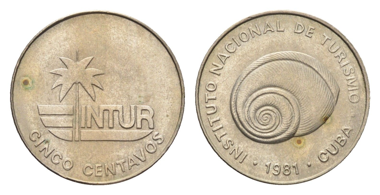 Куба 5 сентаво 1981 туристические деньги, INTUR KM 411 медно-никель UNC 4668-834
