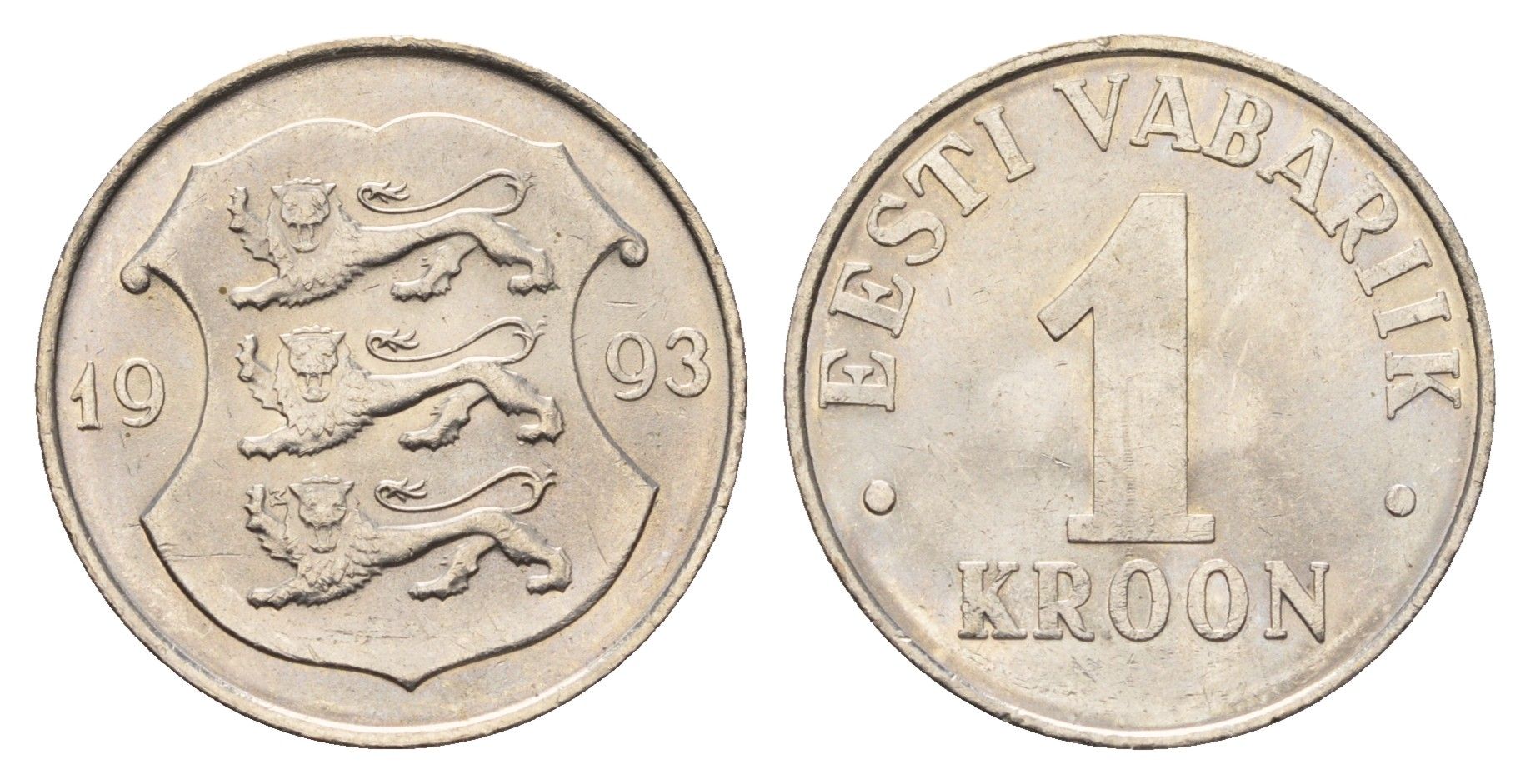 Эстония 1 крона 1993 KM 28 медно-никель aUNC 4688-555