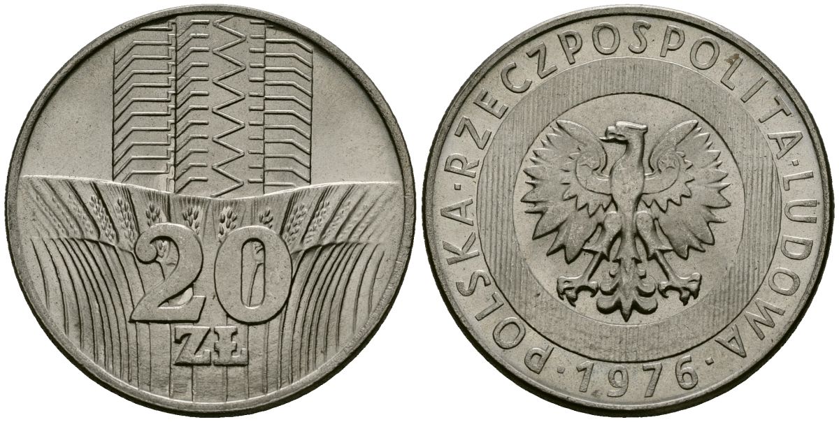 Польша 20 злотых 1976 MW KM 67 медно-никель 4168-822