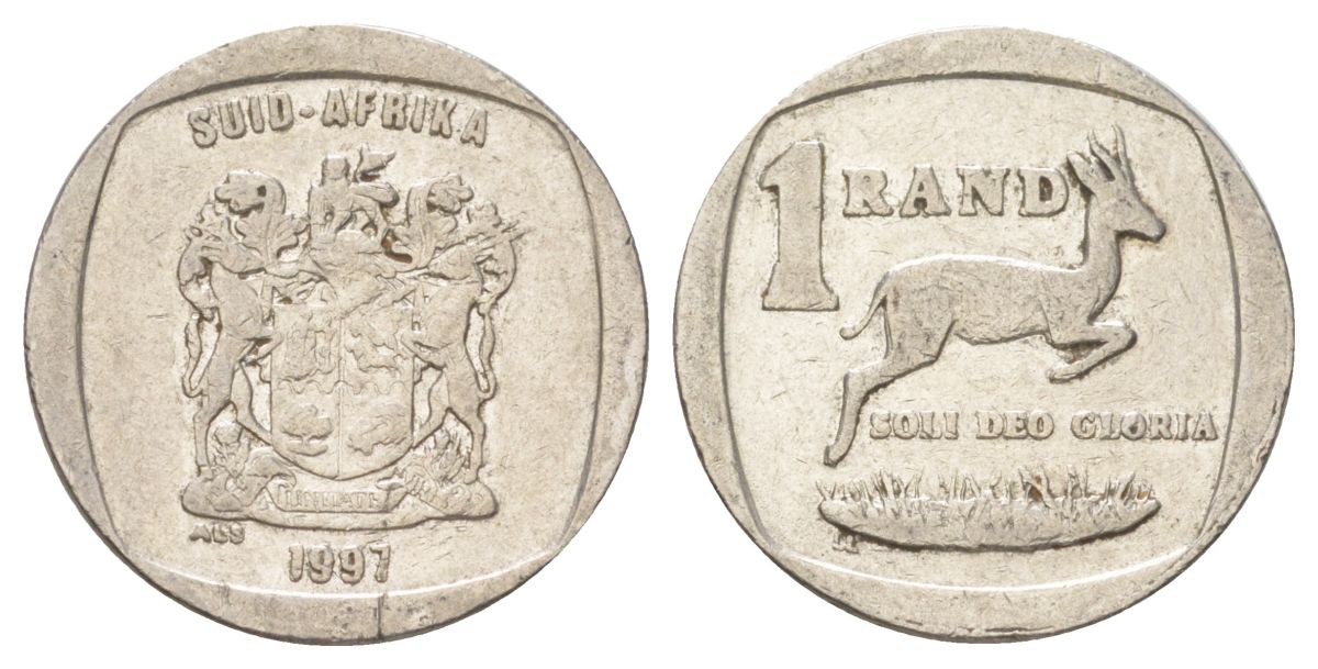 ЮАР 1 ранд 1997 KM 164 медь плакированная никелем 4627-338