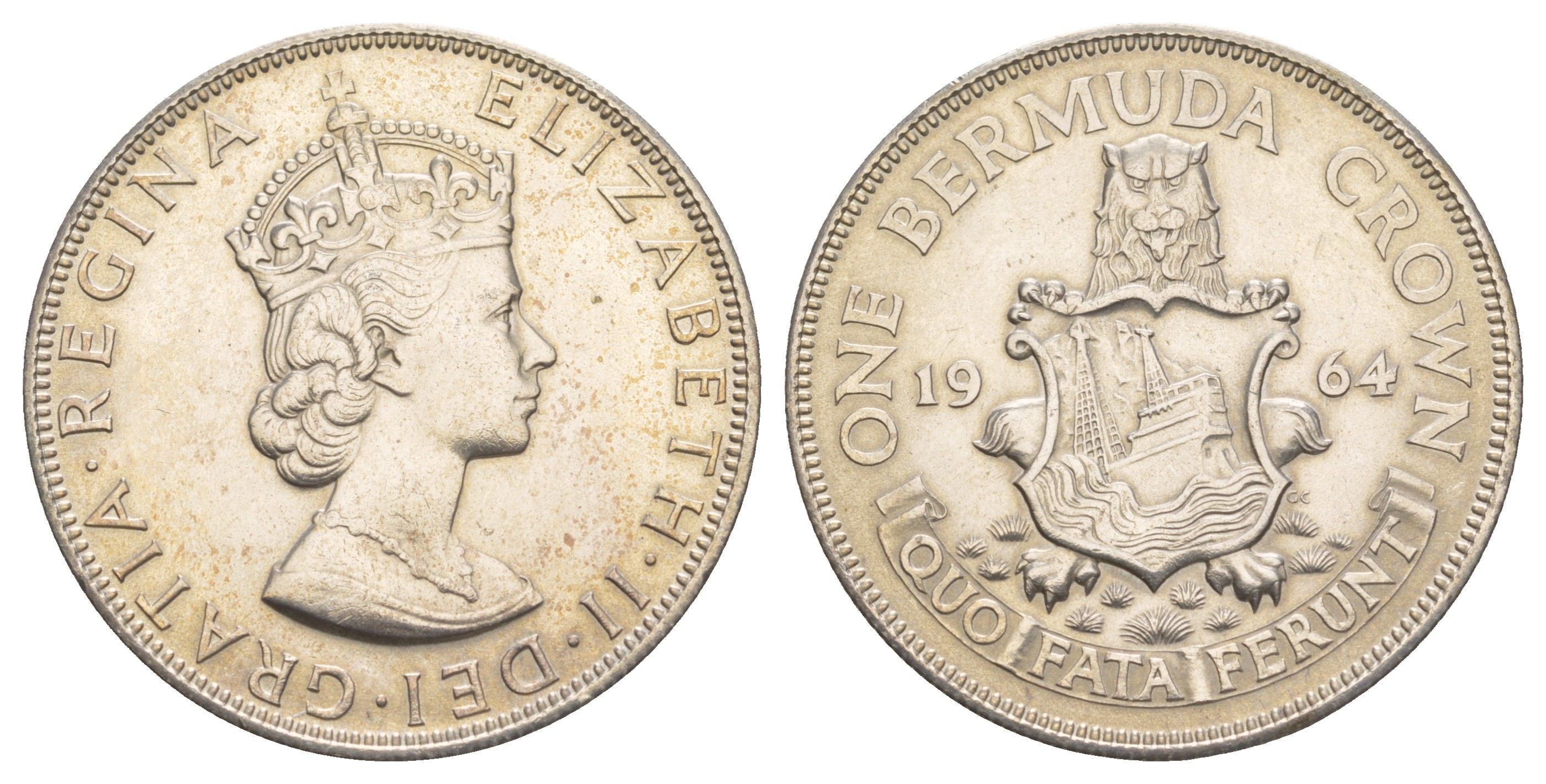 Бермудские острова (Бермуды) 1 крона 1964 KM 14 серебро 413-3214