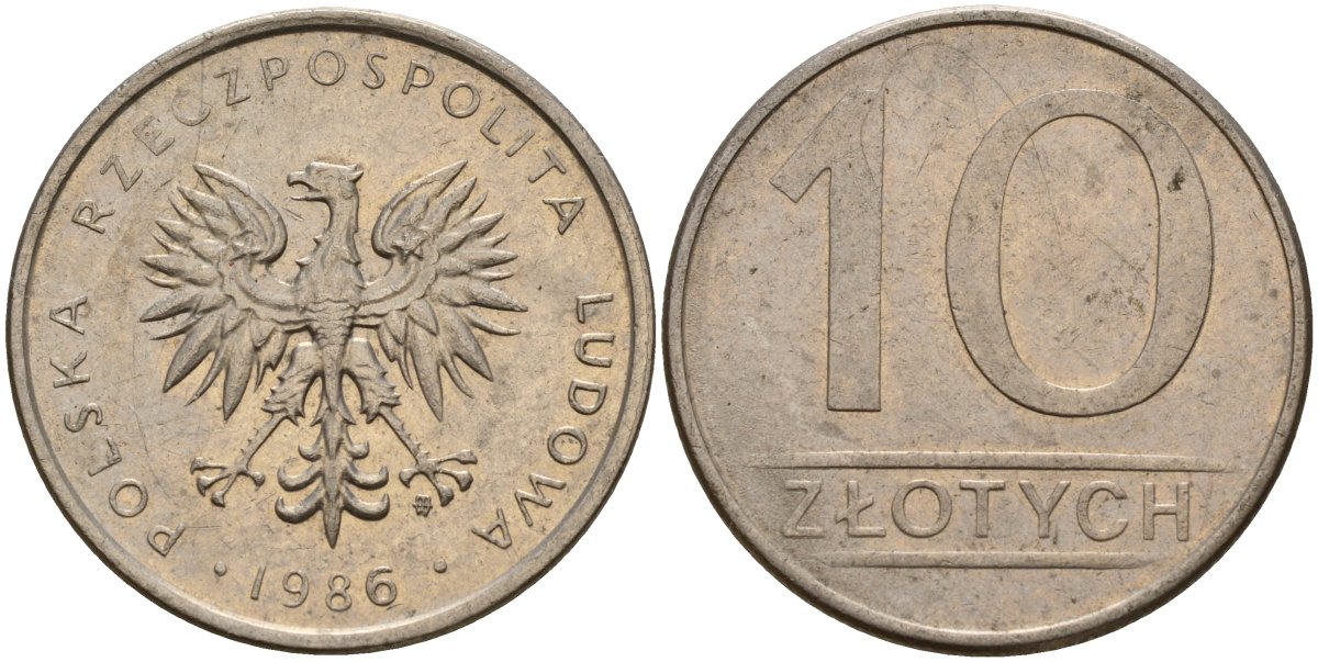 Польша 10 злотых 1986 Y 152.1 медно-никель 4156-922