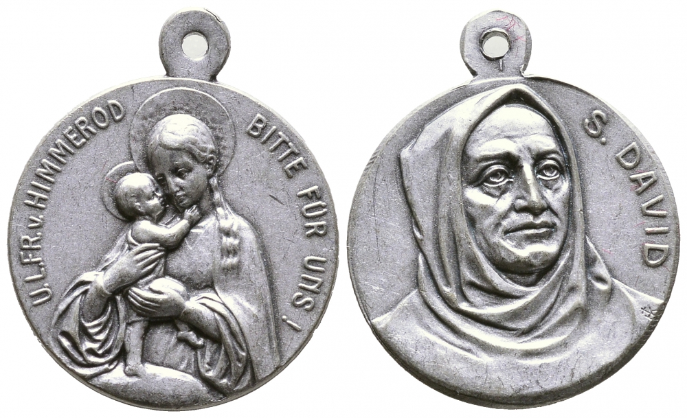 Европа католический кулон подвеска с ушком для носки ND Святой Давид, Дева Мария белый металл 4390-431