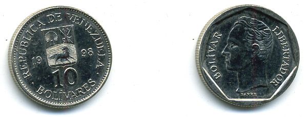 ВЕНЕСУЭЛА 10 БОЛИВАРОВ 1998 4-231