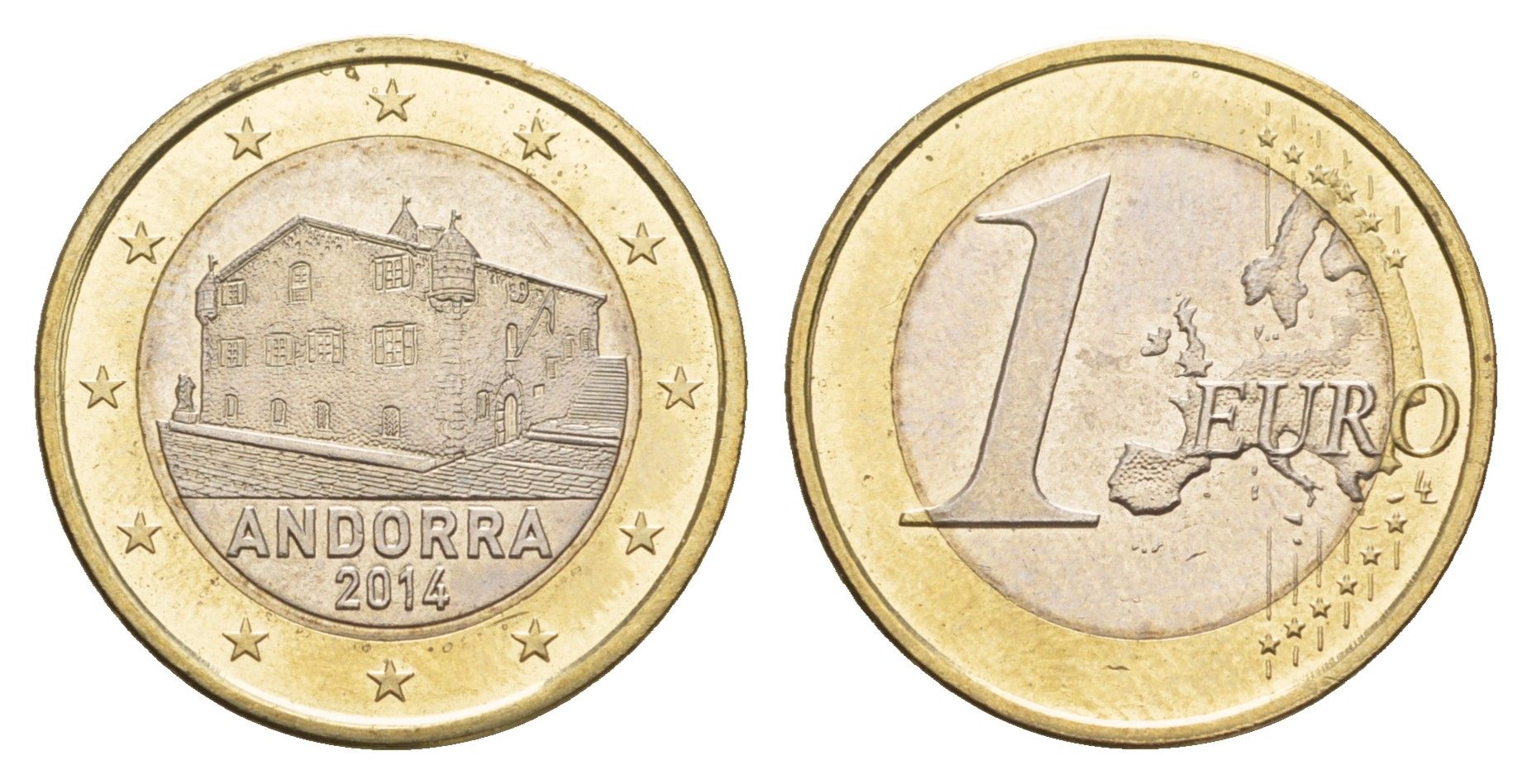 Андорра 1 евро 2014 KM 526 биметалл UNC 4654-827