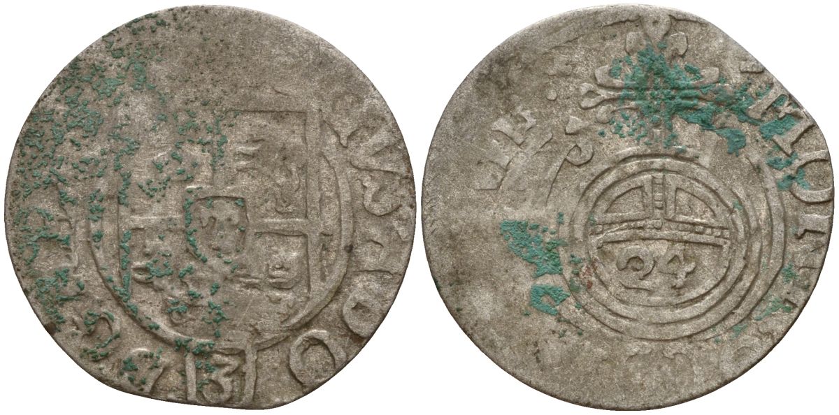 Польша, Эльбинг 3 полкера (3 полторака - 1 крейцер) 163s Густав II Адольф (1621-1632) Kop 9602-9607 серебро 4160-238