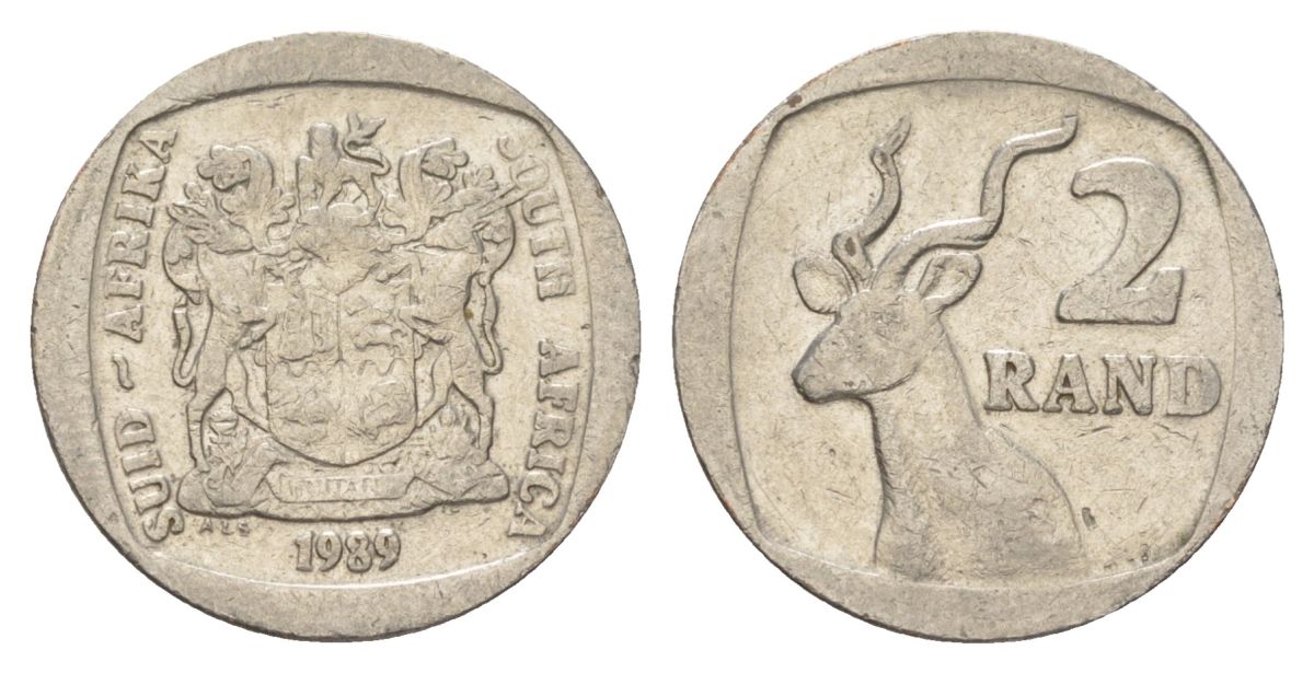 ЮАР 2 ранда 1989 KM 139 медь плакированная никелем 4626-946