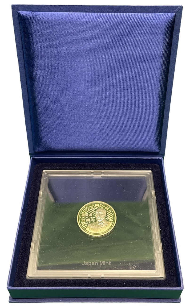 Япония 500 йен 2010 22 год, 60 лет со дня принятия Закона о самоуправлении, в оригинальной коробке KM NEW никель-латунь PROOF 4-3-2-25