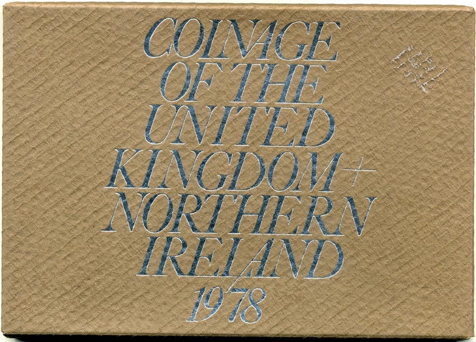 Великобритания официальный набор из 6 монет + жетон монетного двора 1978 в оригинальной пластиковой упаковке KM PS 34 PROOF  7-5-5-27