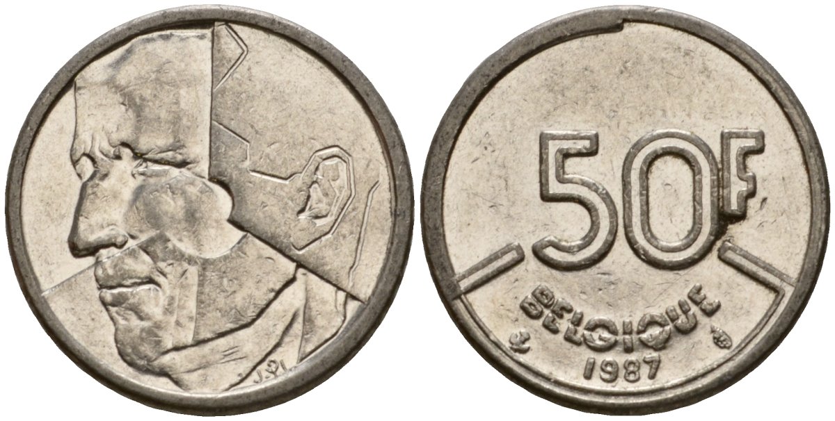 Бельгия 50 франков 1987 Belgique, Бодуэн I (1951-1993) KM 168 никель 4601-114