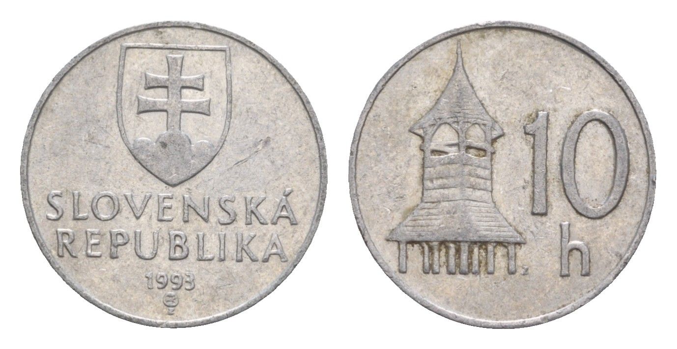 Словакия 10 геллеров 1993 KM 17 алюминий 4659-539