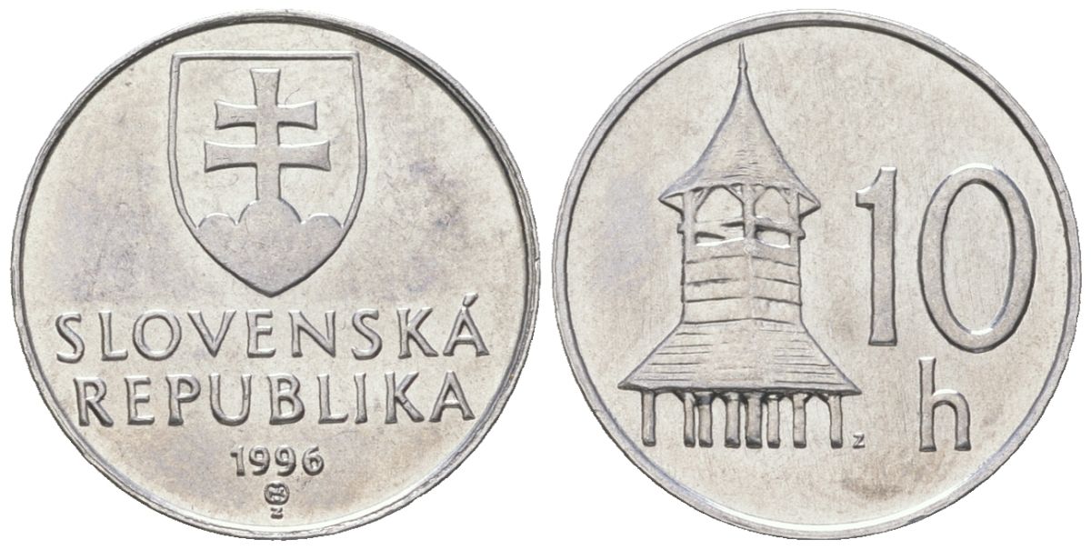 Словакия 10 геллеров 1996 MK KM 17 алюминий aUNC 4164-444