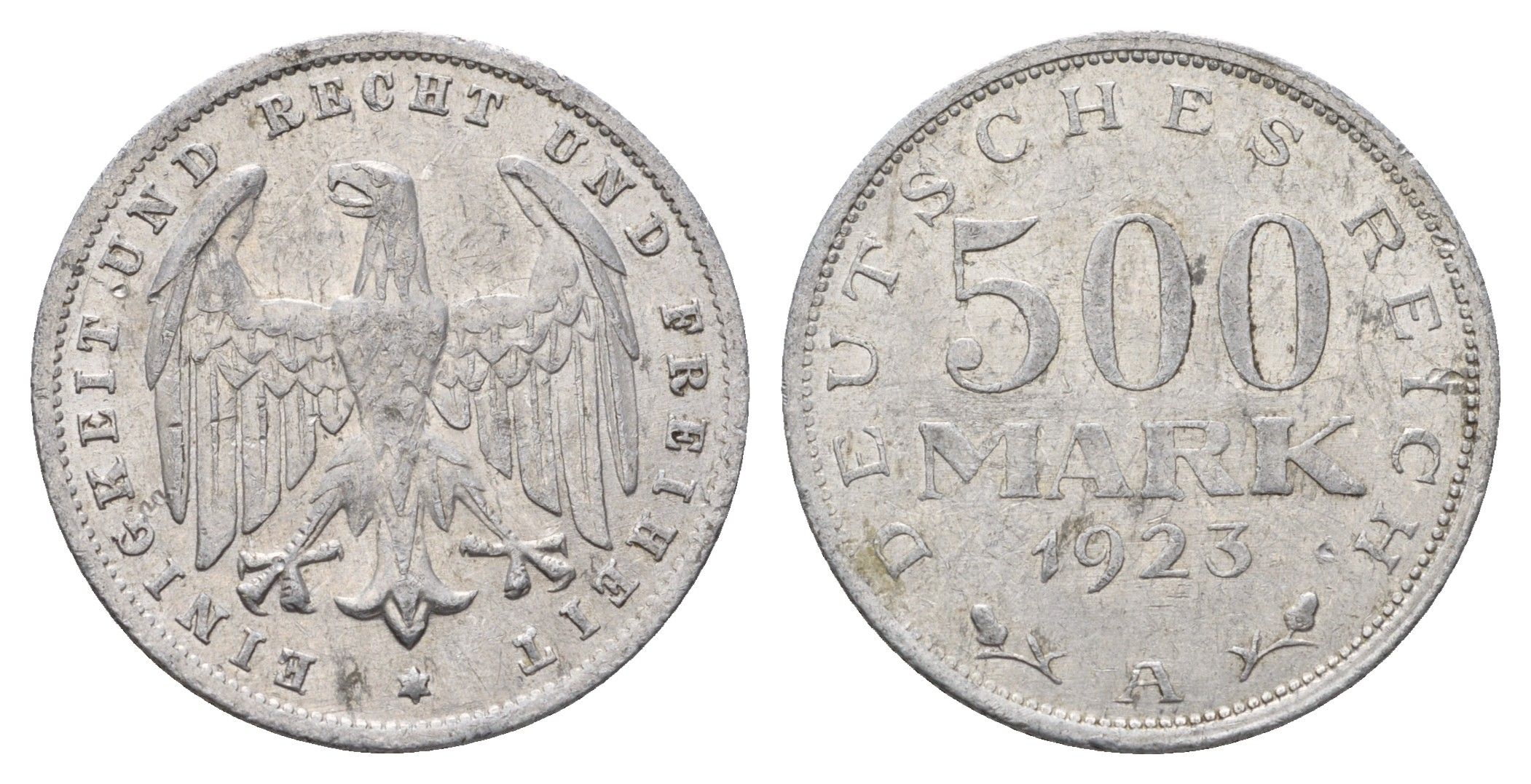 Германия 500 марок 1923 A KM 36, J. 305 алюминий 4646-636