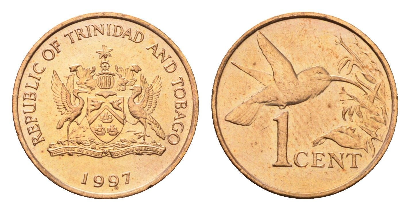 Тринидад и Тобаго 1 цент 1997 KM 29 бронза UNC 4669-825