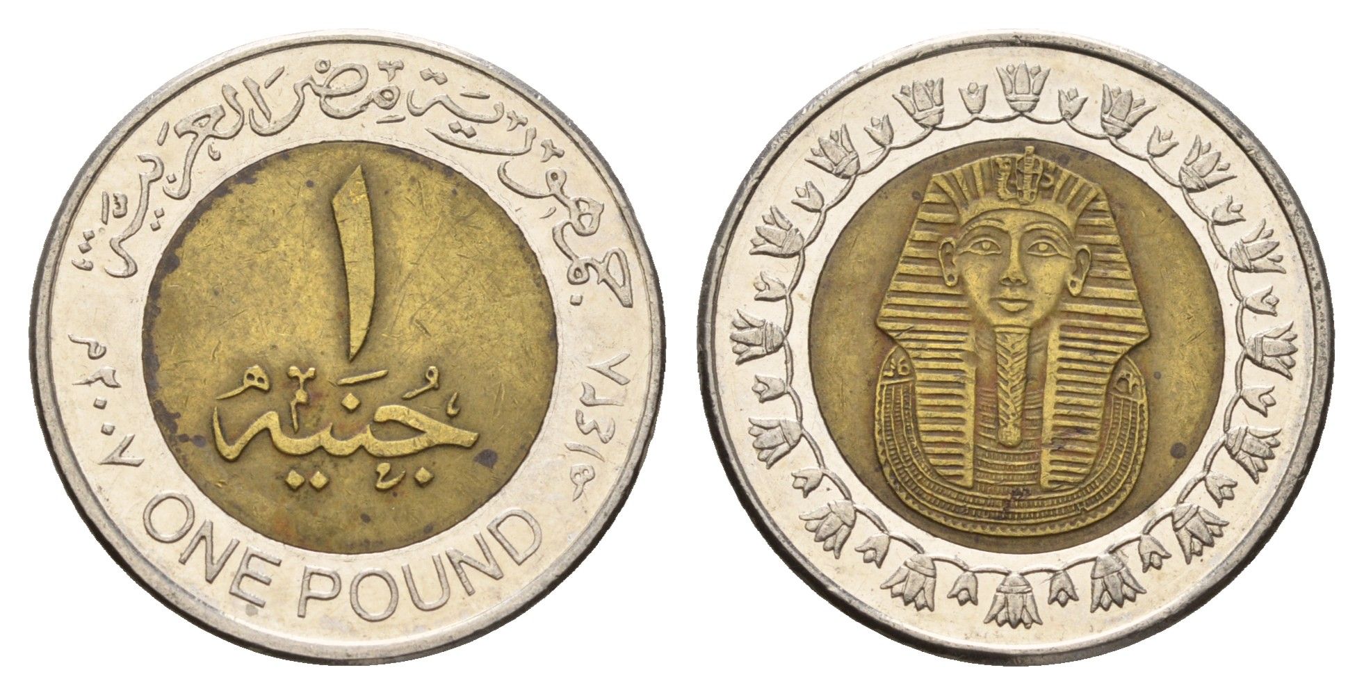 Египет 1 фунт 2007 сфинкс KM 940a биметалл 4673-816