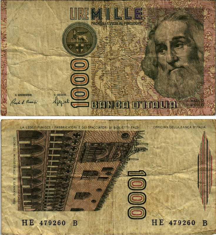 Италия 1000 лир 1982 Дворец дожеи?, Марко Поло Pick 109b 7222-54-3-1