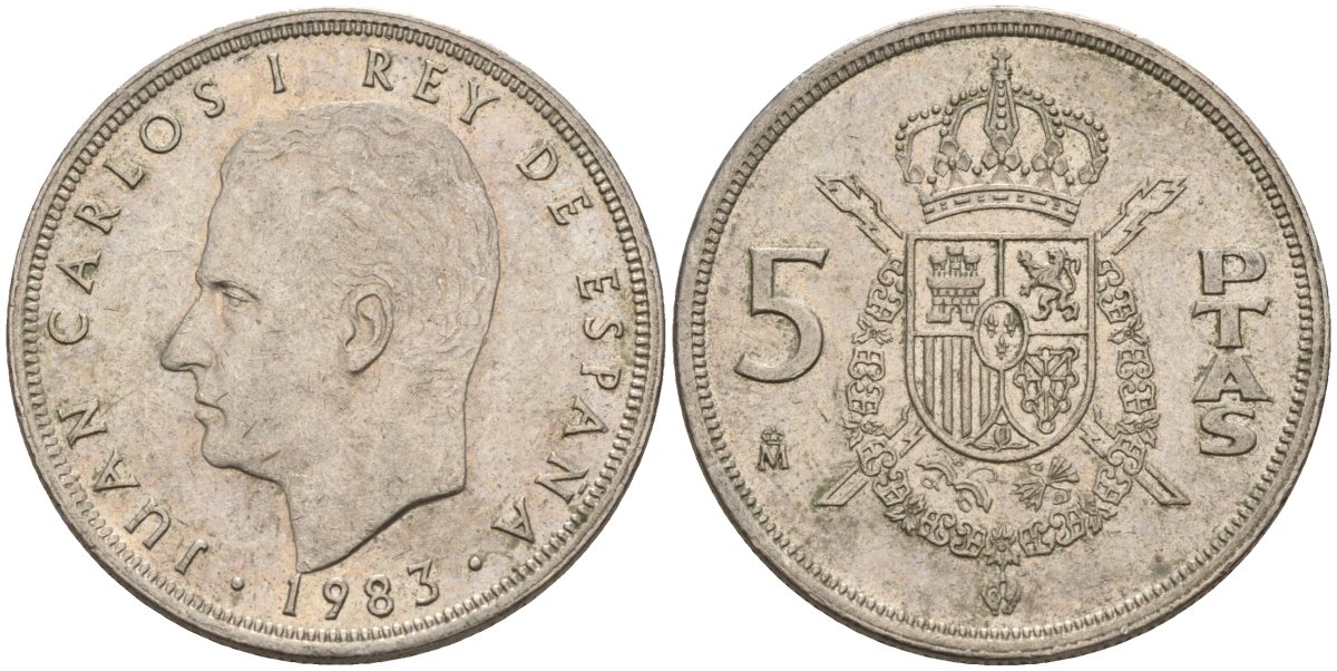 Испания 5 песет 1983 Хуан Карлос I (1975-2014) KM 823 медно-никель 4155-726