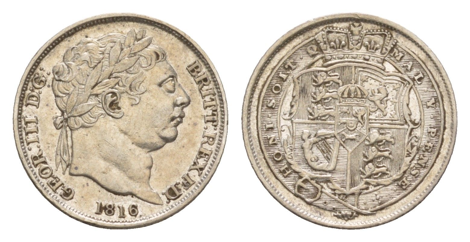 Великобритания, Сомерсет, Бристоль 1 шиллинг 1816 Георг III (1760-1820) KM 666, Spink 3790 серебро 1519-615