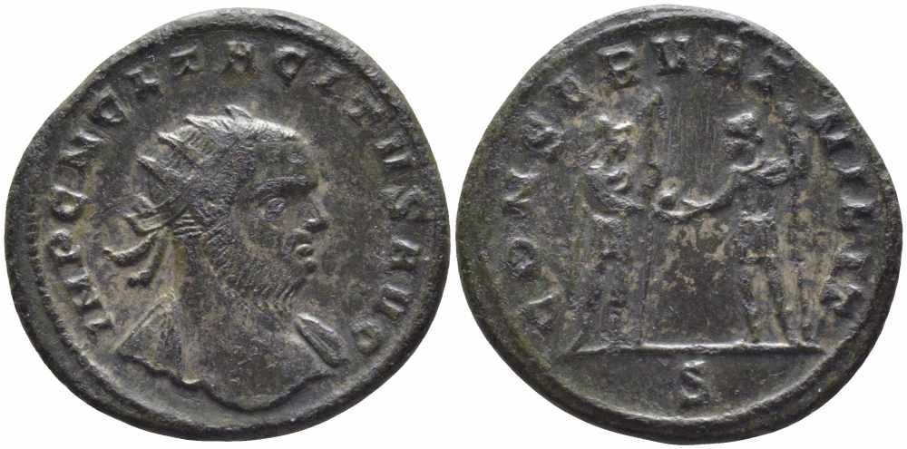 Римская Империя аврелианиан 275 Тацит CONSERVAT MILIT Сердика about Extremely fine BNC p.404 бронза 1073-16-16