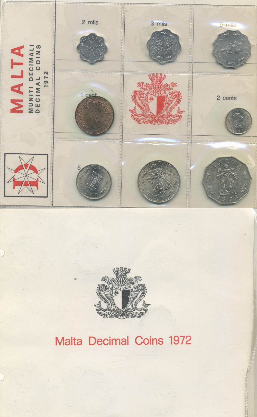 МАЛЬТА НАБОР ИЗ 8 МОНЕТ 1972 ОРИГИНАЛЬНАЯ ЗАПАЙКА UNC 5-6-37